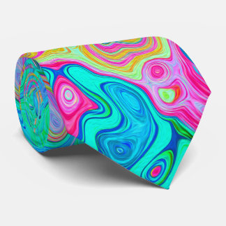 Groovy Abstrakt Retro Rainbow Liquid Swirl Krawatte