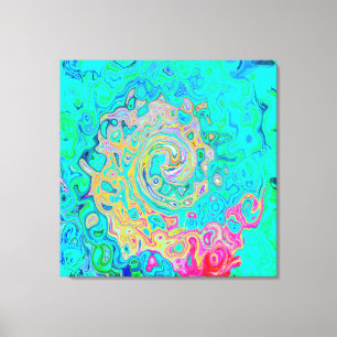 Groovy Abstrakt Retro Rainbow Liquid Swirl Leinwanddruck