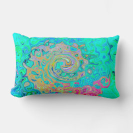 Groovy Abstrakt Retro Rainbow Liquid Swirl Lendenkissen