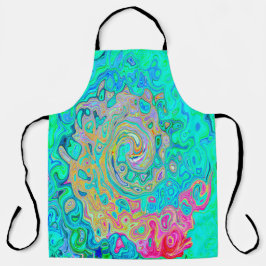 Groovy Abstrakt Retro Rainbow Liquid Swirl Schürze