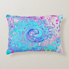 Groovy Abstrakt Retro Robin's Egg Blue Swirl Dekokissen
