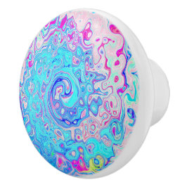 Groovy Abstrakt Retro Robin's Egg Blue Swirl Keramikknauf