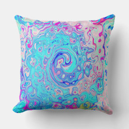Groovy Abstrakt Retro Robin's Egg Blue Swirl Kissen