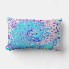 Groovy Abstrakt Retro Robin's Egg Blue Swirl Lendenkissen