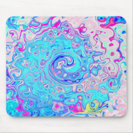 Groovy Abstrakt Retro Robin's Egg Blue Swirl Mousepad