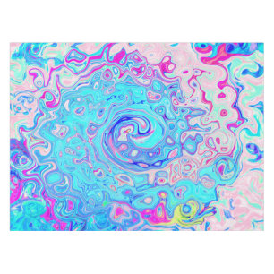 Groovy Abstrakt Retro Robin's Egg Blue Swirl Tischdecke