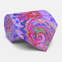 Groovy Abstrakt Retro Rot, Lila und rosa Swirl