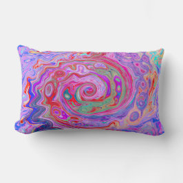 Groovy Abstrakt Retro Rot, Lila und rosa Swirl Lendenkissen