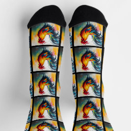 Groovy Abstrakt Rooster im Stil der 1960er Jahre Socken