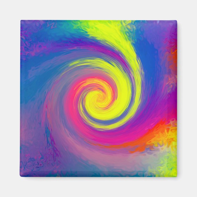 Groovy Abstrakt Spiral Swirl Magnet (Vorne)