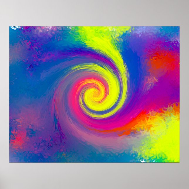 Groovy Abstrakt Spiral Swirl Poster (Vorne)