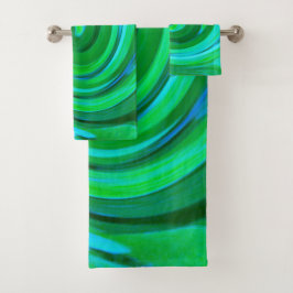 Groovy Abstrakt Türkis Liquid Swirl Malerei Badhandtuch Set