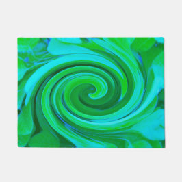 Groovy Abstrakt Türkis Liquid Swirl Malerei Fußmatte