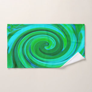 Groovy Abstrakt Türkis Liquid Swirl Malerei Handtuch