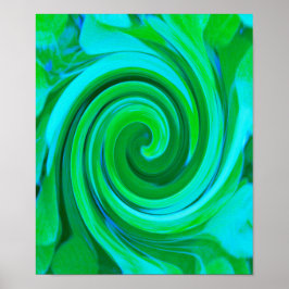 Groovy Abstrakt Türkis Liquid Swirl Malerei Poster