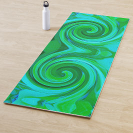 Groovy Abstrakt Türkis Liquid Swirl Malerei Yogamatte