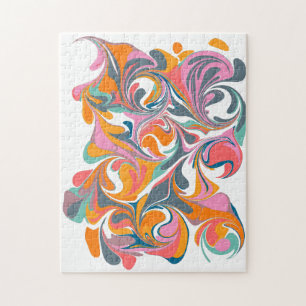 Groovy Abstrakte Marmor Psychedelic Art Puzzle
