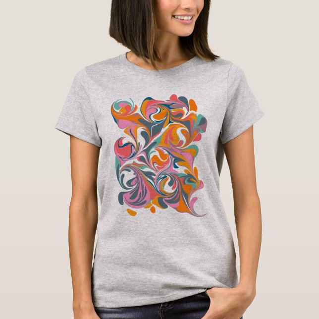 Groovy Abstrakte Marmor Psychedelic Art T-Shirt (Vorderseite)