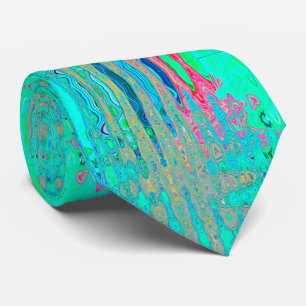 Groovy abstrakte Retro-Regenbogen-Atomwellen Krawatte
