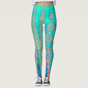 Groovy Abstrakte Retro-Regenbogen-Atomwellen Leggings