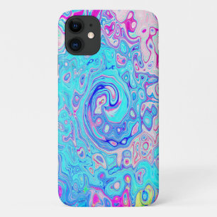 Groovy Abstrakte Retro-Rotkehlcheneiblau-Swirle Case-Mate iPhone Hülle