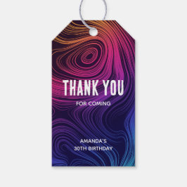 Groovy Abstrakte Wirbel und Kreise Cool Geburtstag Geschenkanhänger