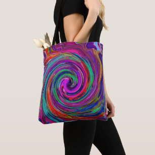 Groovy Abstrakter Retro Magenta Dunkler Regenbogen
