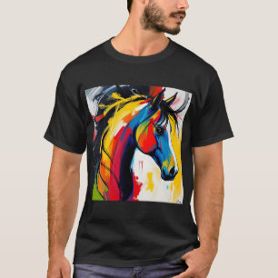 Groovy Abstraktes Pferd im Stil der 60er Jahre T-Shirt