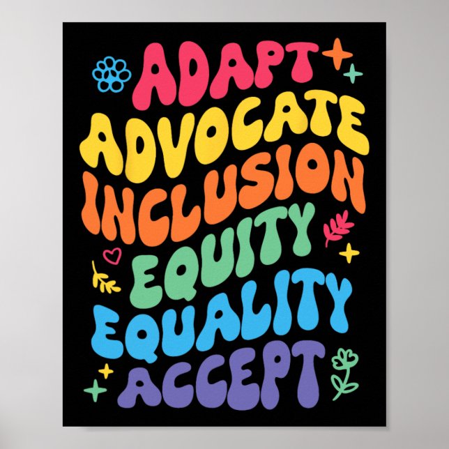 Groovy Adapt Advocate Inklusion Equity Equality AG Poster (Vorne)