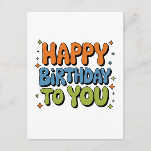 Groovy Alles Gute zum Geburtstag Ankündigungspostkarte