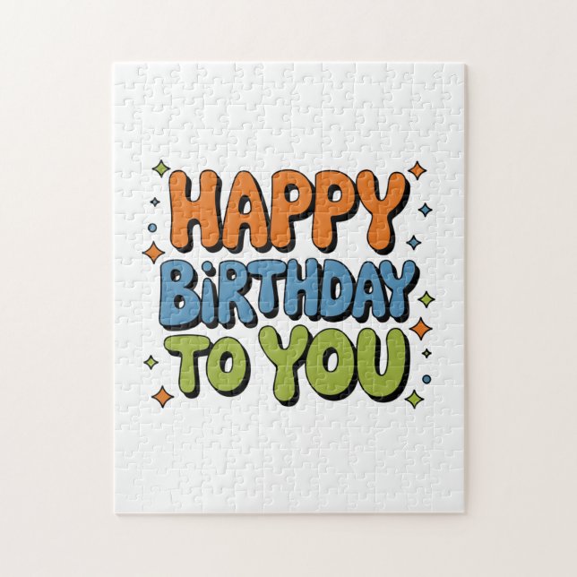 Groovy Alles Gute zum Geburtstag Puzzle (Vertikal)
