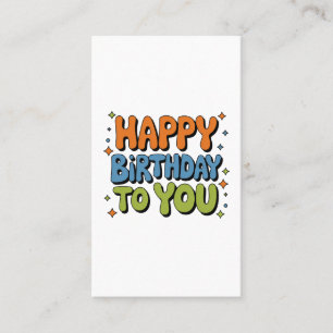 Groovy Alles Gute zum Geburtstag Visitenkarte