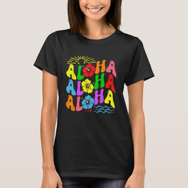 Groovy Aloha Hawaii Beach Summer Vacation Family C T-Shirt (Vorderseite)