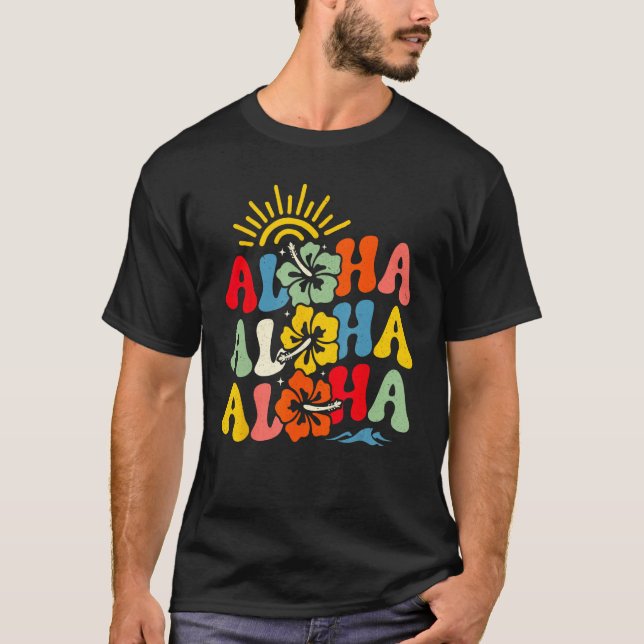 Groovy Aloha Hawaii Hawaiian Beach Summer Vacation T-Shirt (Vorderseite)