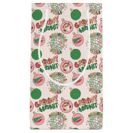 Groovy and Bright Pink and Green Retro Holiday Kleine Geschenktüte