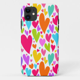 Groovy and Romantic Colorful Hearts Valentine Case-Mate iPhone Hülle
