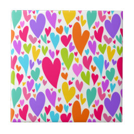 Groovy and Romantic Colorful Hearts Valentine Fliese
