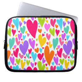 Groovy and Romantic Colorful Hearts Valentine Laptopschutzhülle