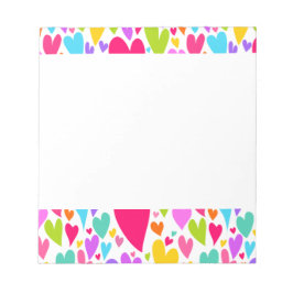 Groovy and Romantic Colorful Hearts Valentine Notizblock