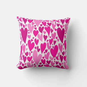Groovy and Romantic Pink Hearts Valentinstag Kissen