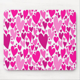 Groovy and Romantic Pink Hearts Valentinstag Mousepad