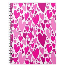 Groovy and Romantic Pink Hearts Valentinstag Notizblock