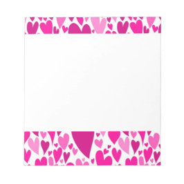 Groovy and Romantic Pink Hearts Valentinstag Notizblock