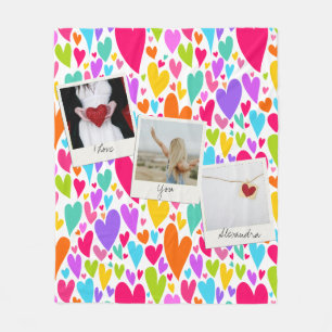 Groovy and Romantic Vibranine Heart Valentine Foto Fleecedecke