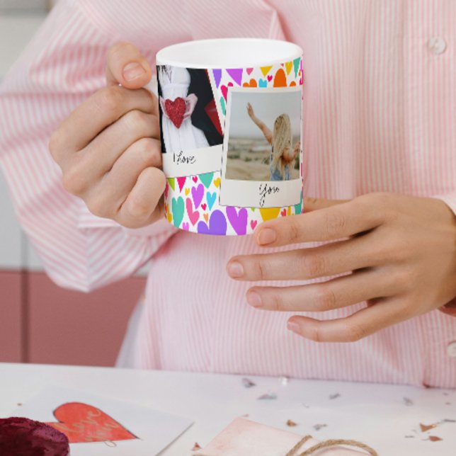 Groovy and Romantic Vibranine Heart Valentine Foto Kaffeetasse (Von Creator hochgeladen)