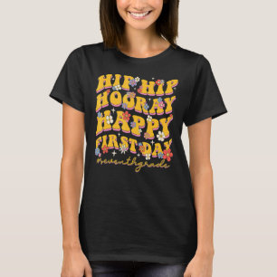 Groovy Angesagt Hooray Happy First Day 7th Grade S T-Shirt