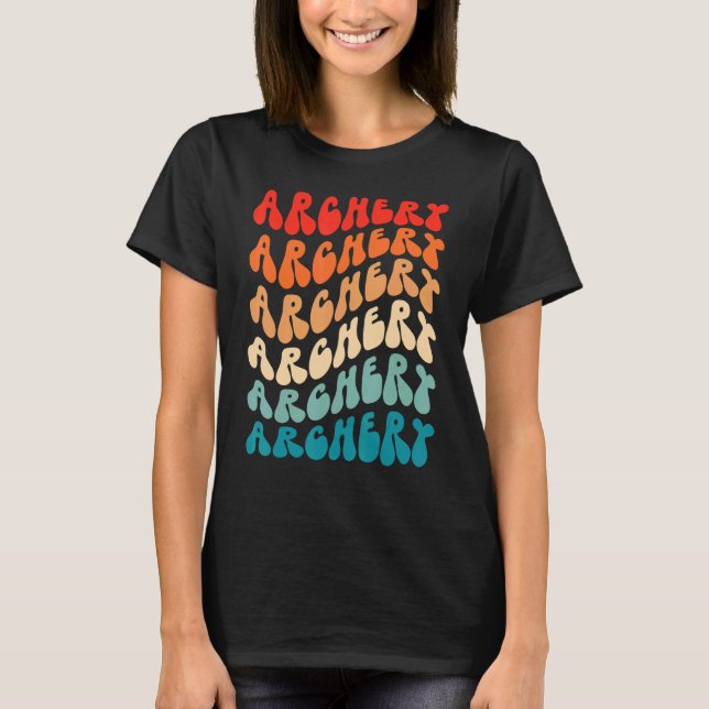 Groovy Archery Archer Girl Women Retro 70s Hippie  T-Shirt (Vorderseite)