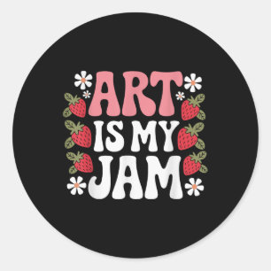 Groovy Art ist mein Ding Retro lustige Kunstlehrer Runder Aufkleber