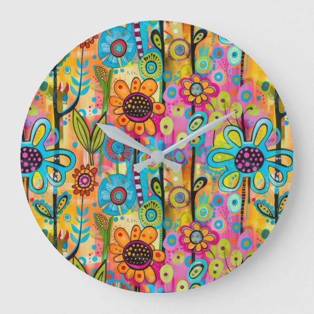Groovy Art Wall Clock Große Wanduhr (Vorderseite)
