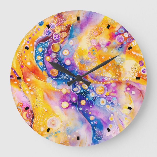 Groovy Art Wall Clock Große Wanduhr (Vorderseite)